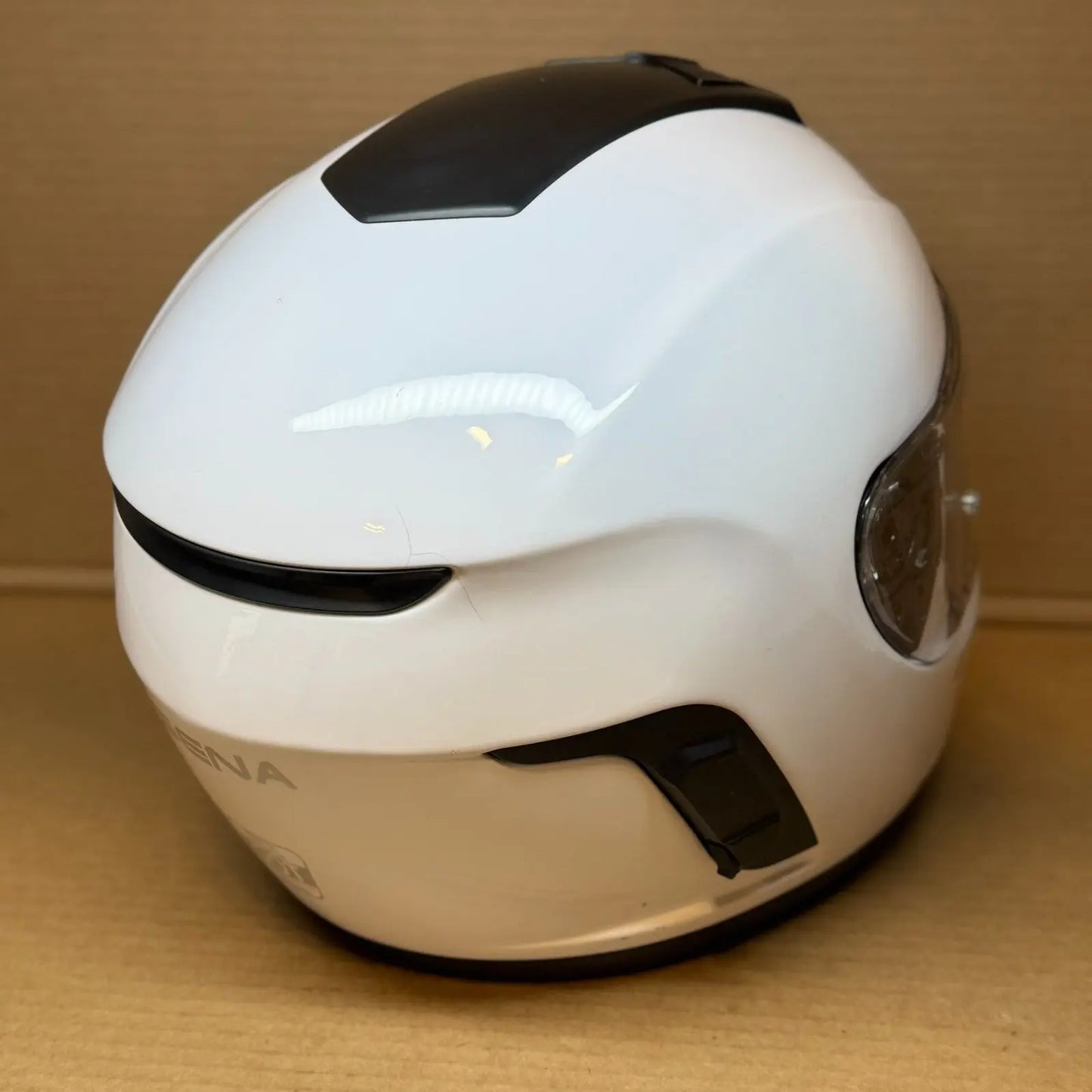 Sena Momentum Bluetooth Motorcycle Helmet, Glossy White, XL
