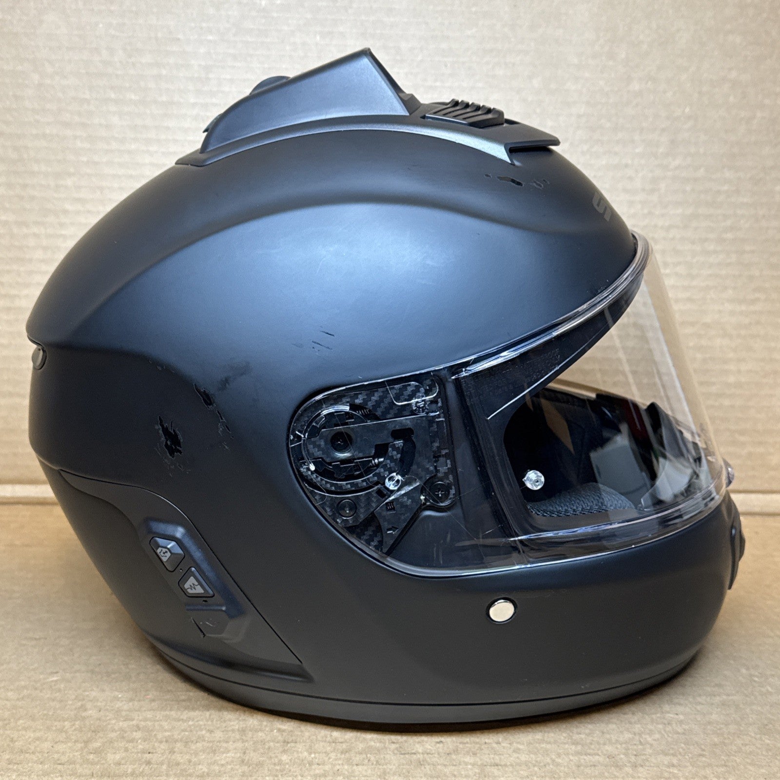 Sena Momentum INC Pro Bluetooth Camera Motorcycle Helmet, Matte Black, XL, Scratched