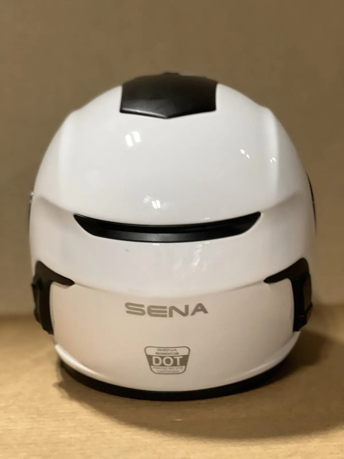 Sena Momentum Bluetooth Motorcycle Helmet, Glossy White, Small