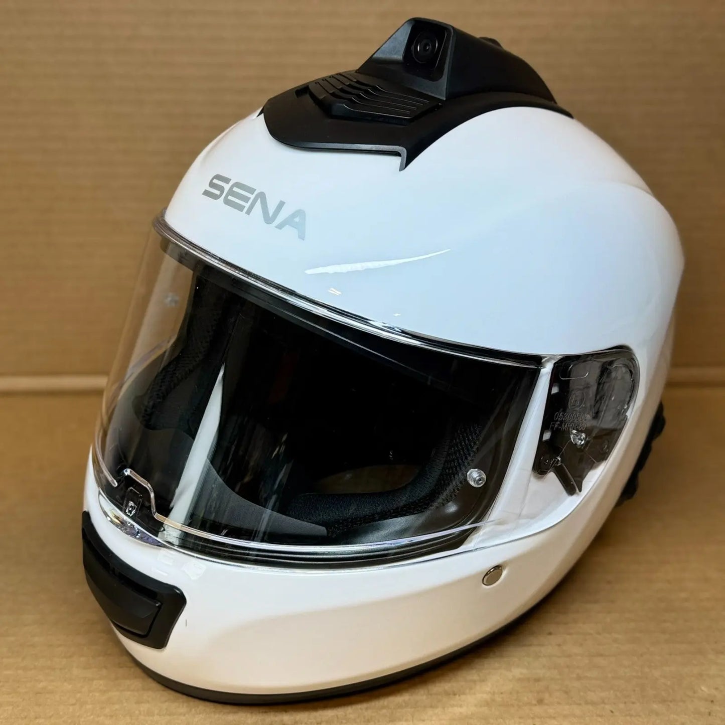 Sena Momentum INC Pro Bluetooth Camera Motorcycle Helmet, White, XL, Paint Chip