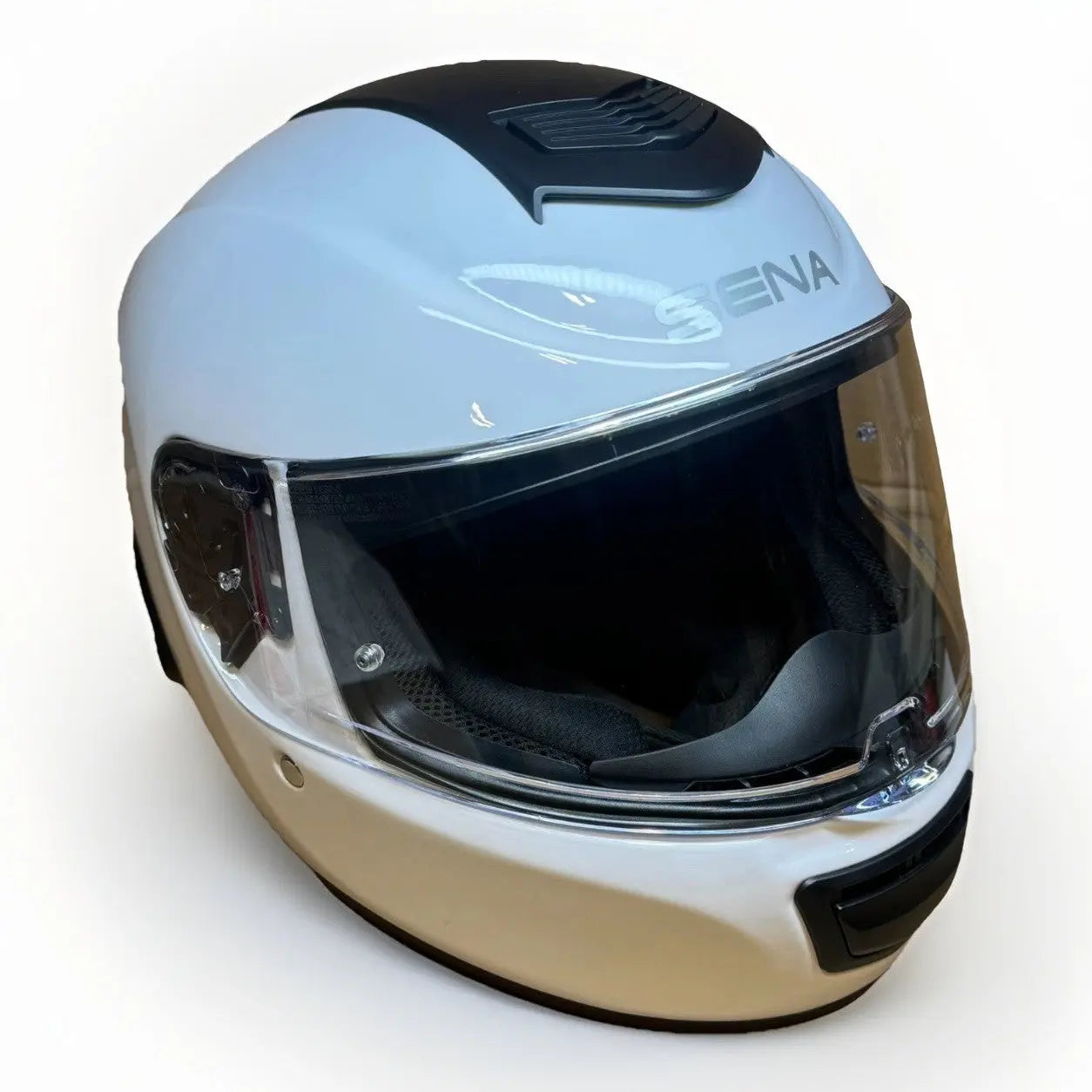 Sena Momentum Lite Bluetooth Motorcycle Helmet, Glossy White, Medium