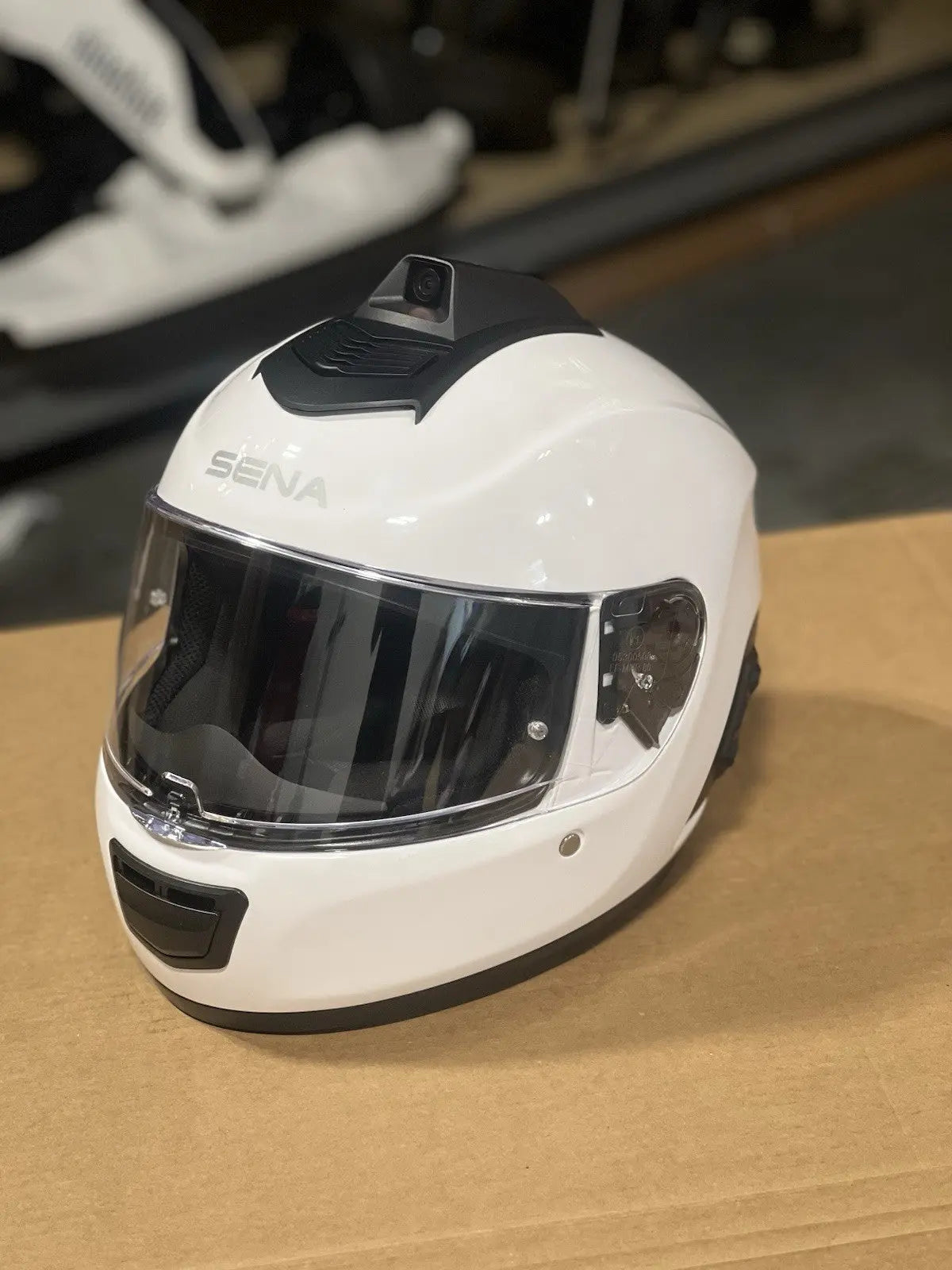 Sena Momentum INC Pro Bluetooth Camera Motorcycle Helmet, White, XXL