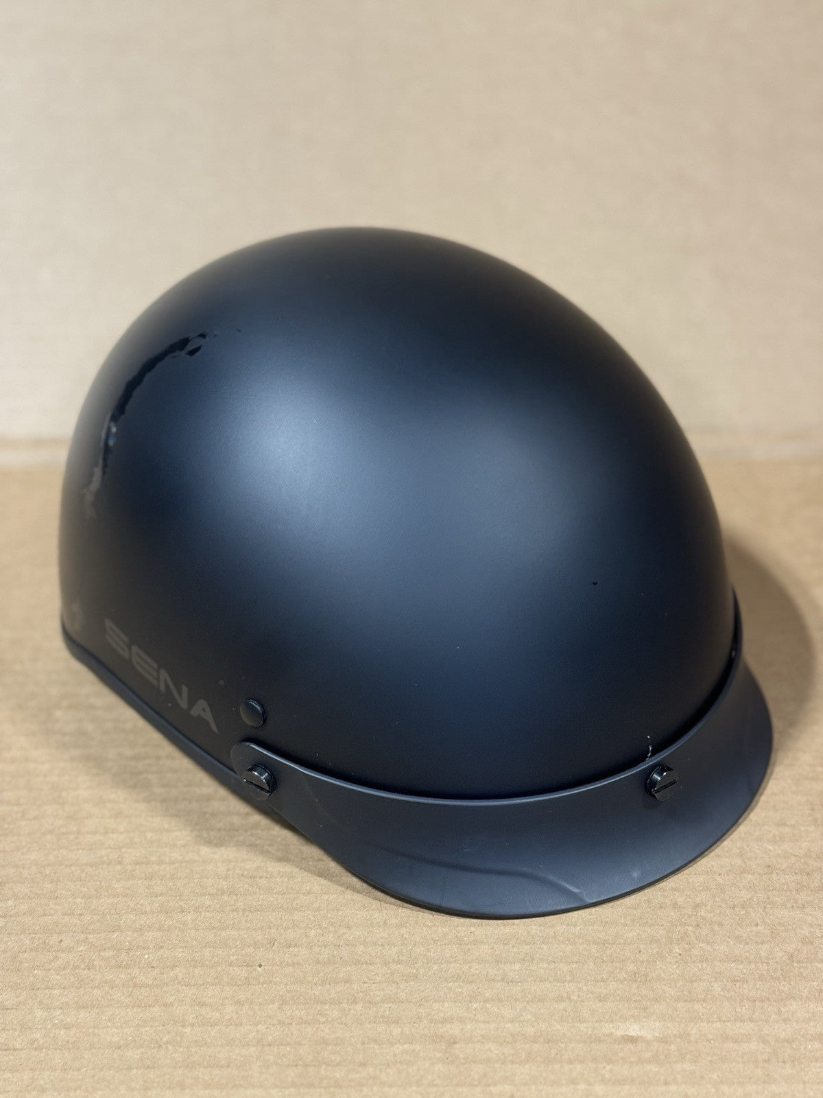 Sena Cavalry 10R Bluetooth Half Helmet, Matte Black, Medium, Scratched