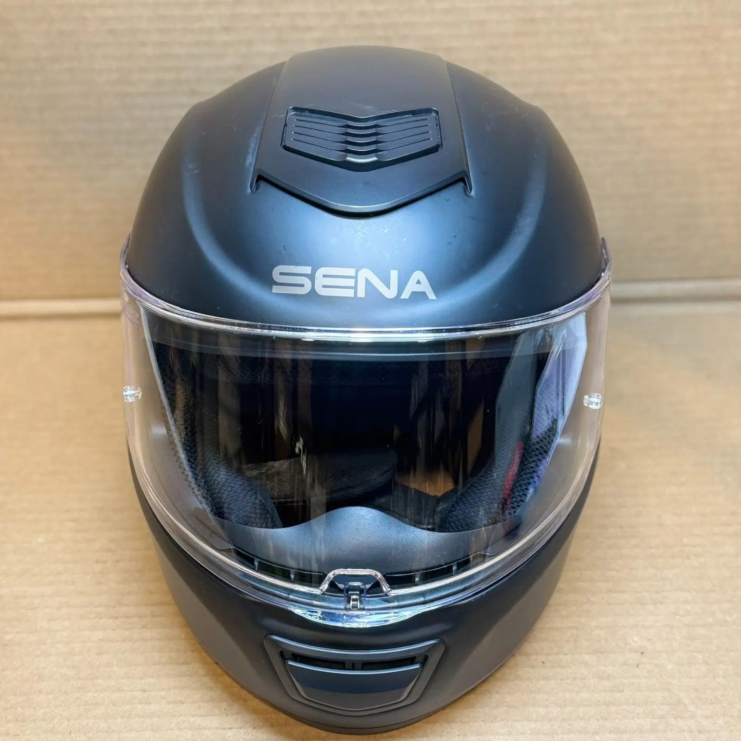 Sena Momentum Bluetooth Motorcycle Helmet, Matte Black, Small, Scratched