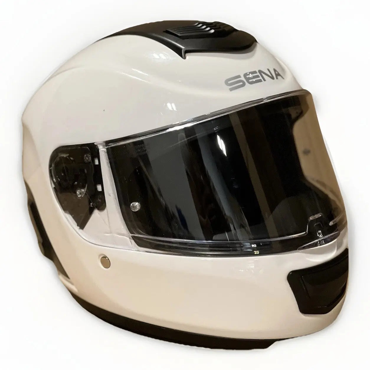 Sena Momentum Bluetooth Motorcycle Helmet, Glossy White, Medium