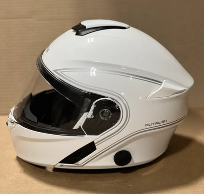 Sena Outrush Modular Flip-up Bluetooth Motorcycle Helmet, Glossy White, Medium