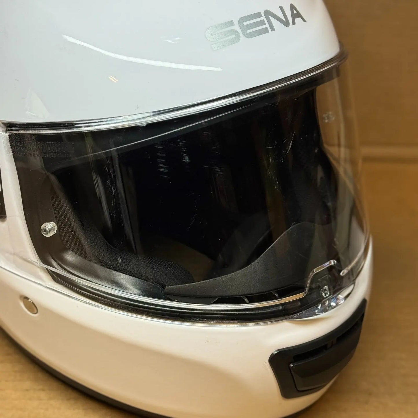 Sena Momentum Bluetooth Motorcycle Helmet, Glossy White, XL