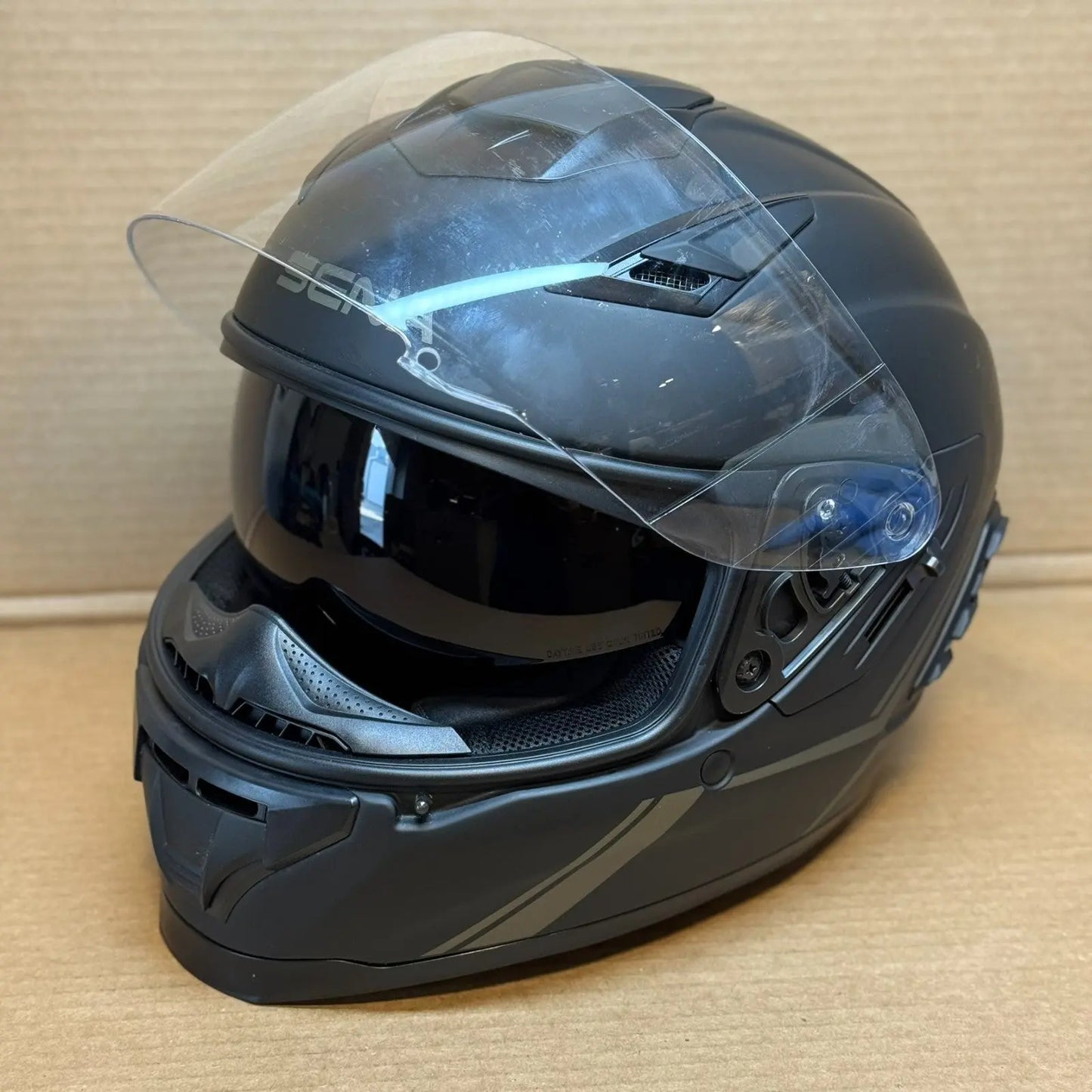 Sena Stryker Bluetooth Motorcycle Helmet, Matte Black, Medium, Scratched