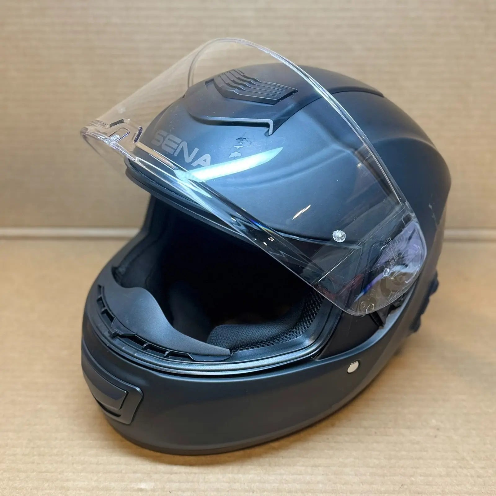 Sena Momentum Bluetooth Motorcycle Helmet, Black, Medium, Scratched