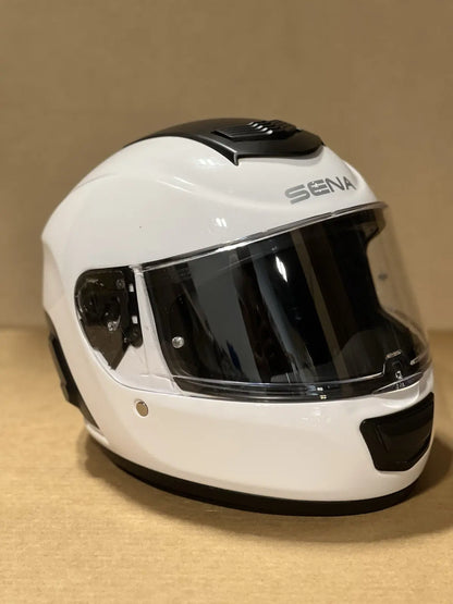 Sena Momentum Bluetooth Motorcycle Helmet, Glossy White, Small
