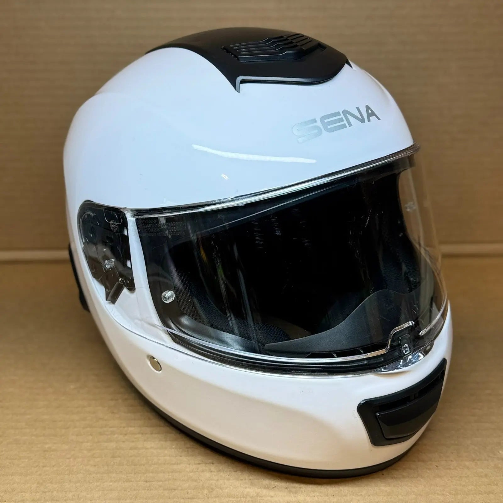 Sena Momentum Bluetooth Motorcycle Helmet, Glossy White, XL