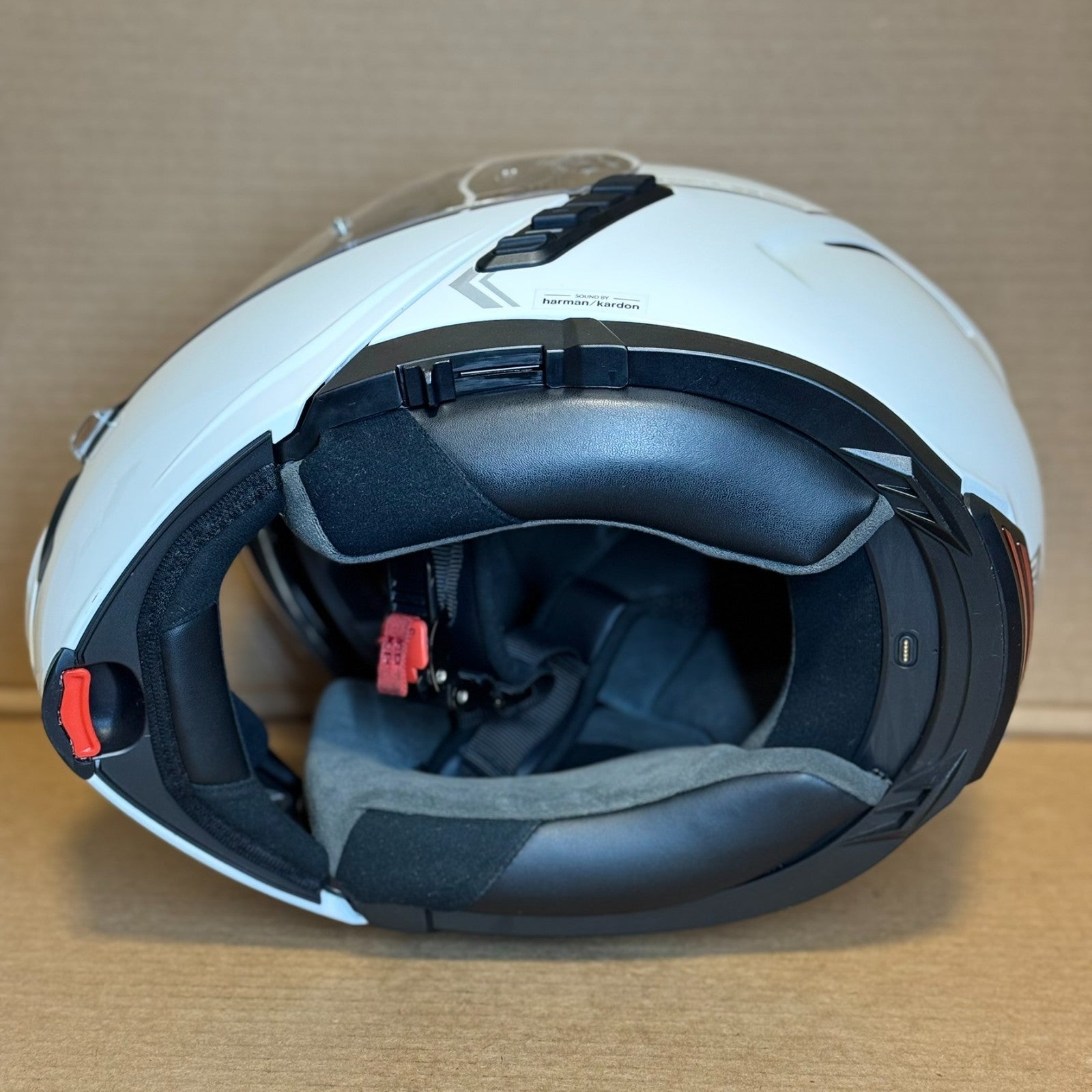 Sena Impulse Bluetooth Modular Motorcycle Helmet with Harman Kardon, White, Large