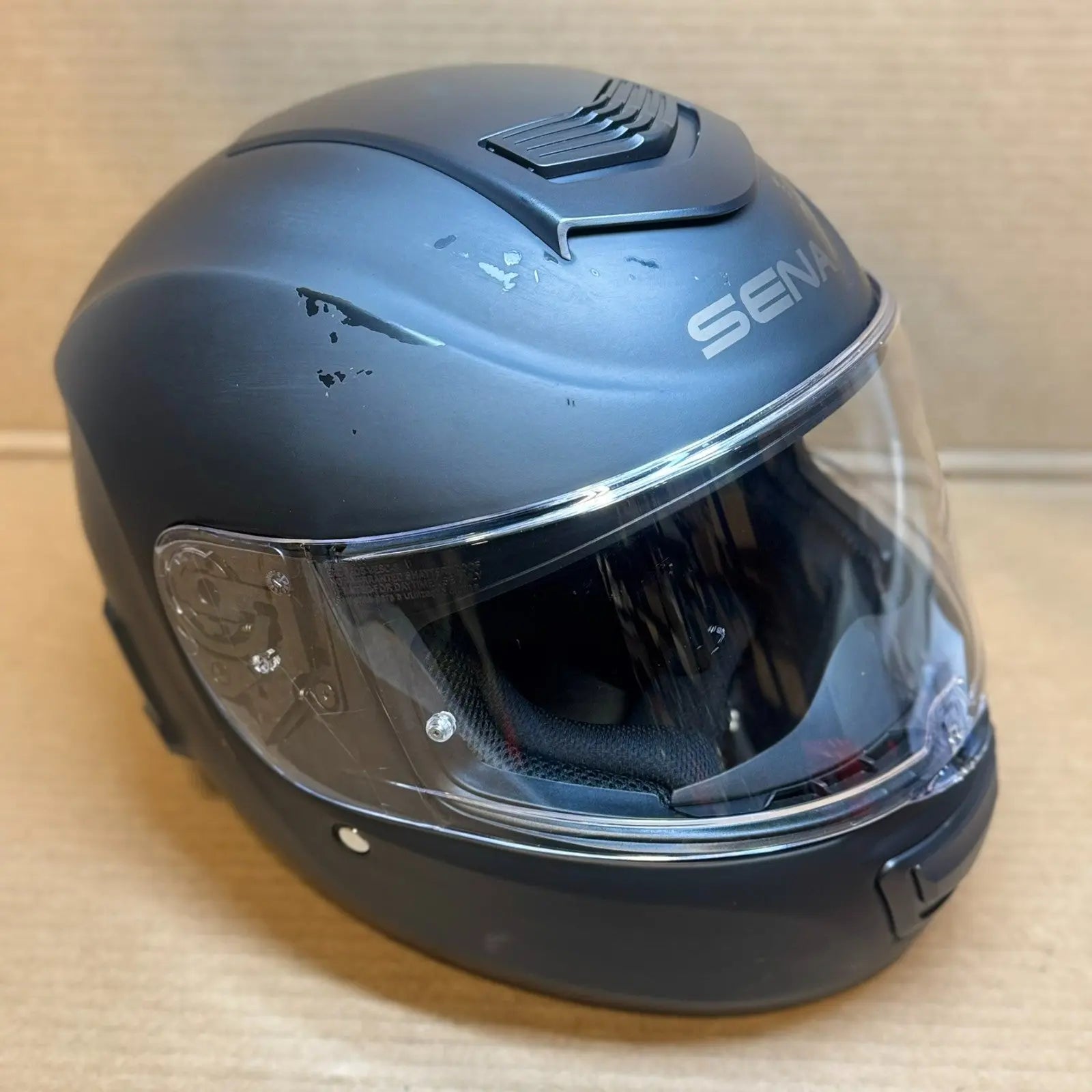 Sena Momentum Bluetooth Motorcycle Helmet, Black, Medium, Scratched