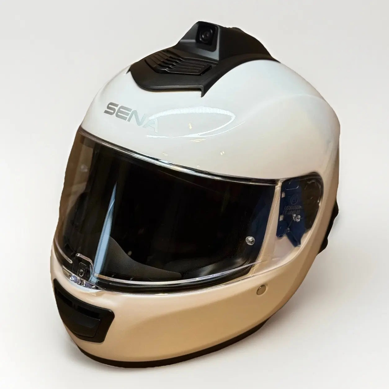Sena Momentum Pro Bluetooth Camera Motorcycle Helmet, Glossy White, XL