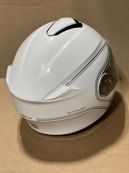 Sena Outrush Modular Flip-up Bluetooth Motorcycle Helmet, Glossy White, Medium