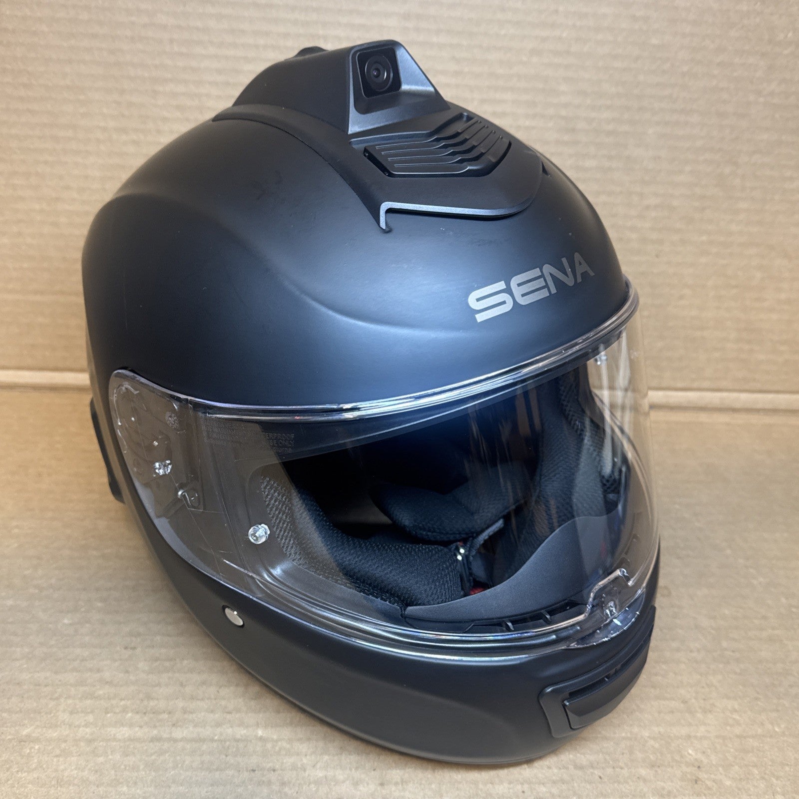 Sena Momentum Pro Bluetooth Camera Motorcycle Helmet, Matte Black, Large