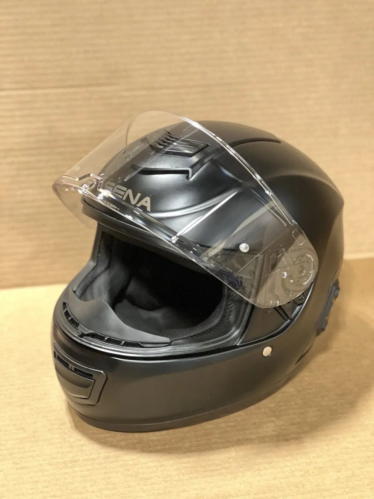 Sena Momentum INC Bluetooth Motorcycle Helmet, Matte Black, Small