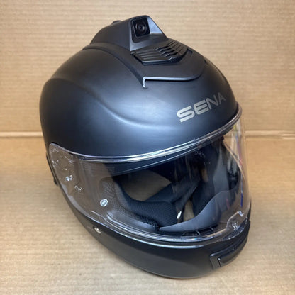 Sena Momentum Pro Bluetooth Camera Motorcycle Helmet, Matte Black, Large, Scratched