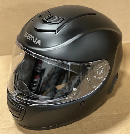 Sena Momentum EVO M Bluetooth Motorcycle Helmet with Mesh Intercom, Matte Black, Large