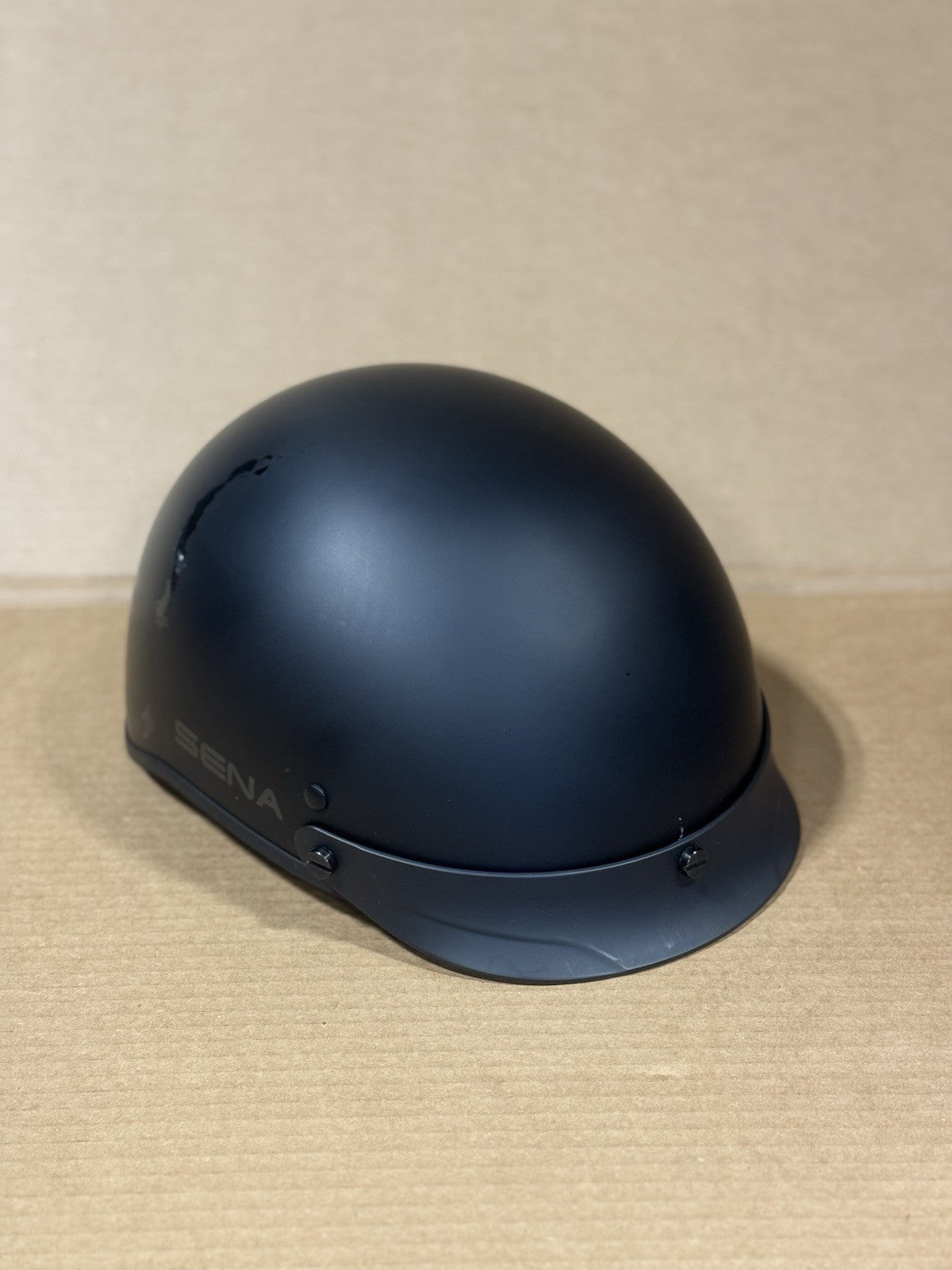 Sena Cavalry 10R Bluetooth Half Helmet, Matte Black, Medium, Scratched