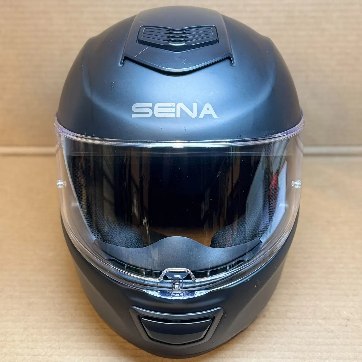 Sena Momentum Bluetooth Motorcycle Helmet, Matte Black, Large, Scratched