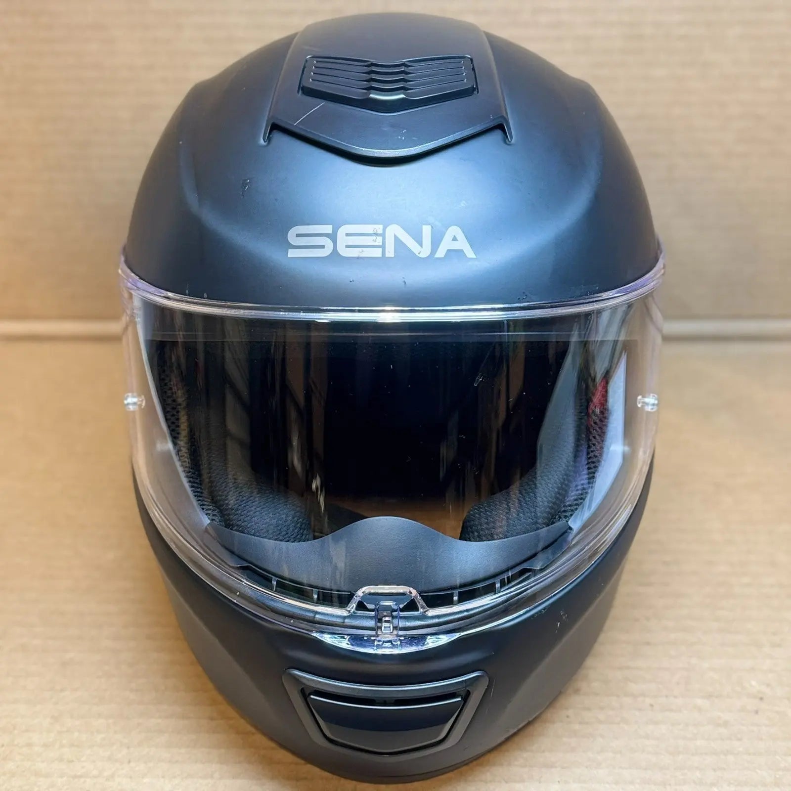 Sena Momentum Bluetooth Motorcycle Helmet, Matte Black, Large, Scratched