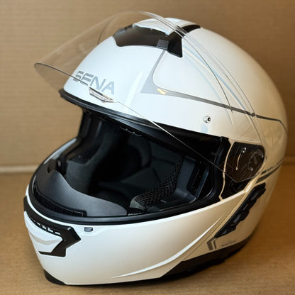 Sena Impulse Bluetooth Modular Motorcycle Helmet with Harman Kardon, White, Large
