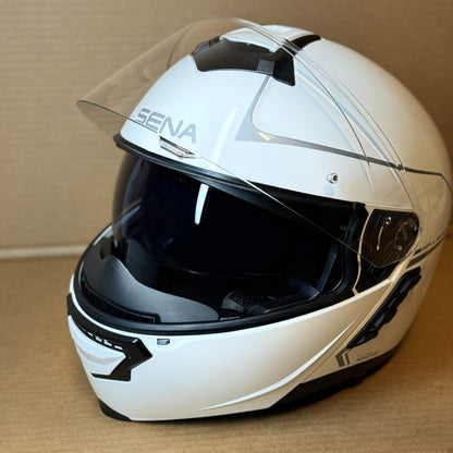 Sena Impulse Bluetooth Modular Motorcycle Helmet with Harman Kardon, White, Large