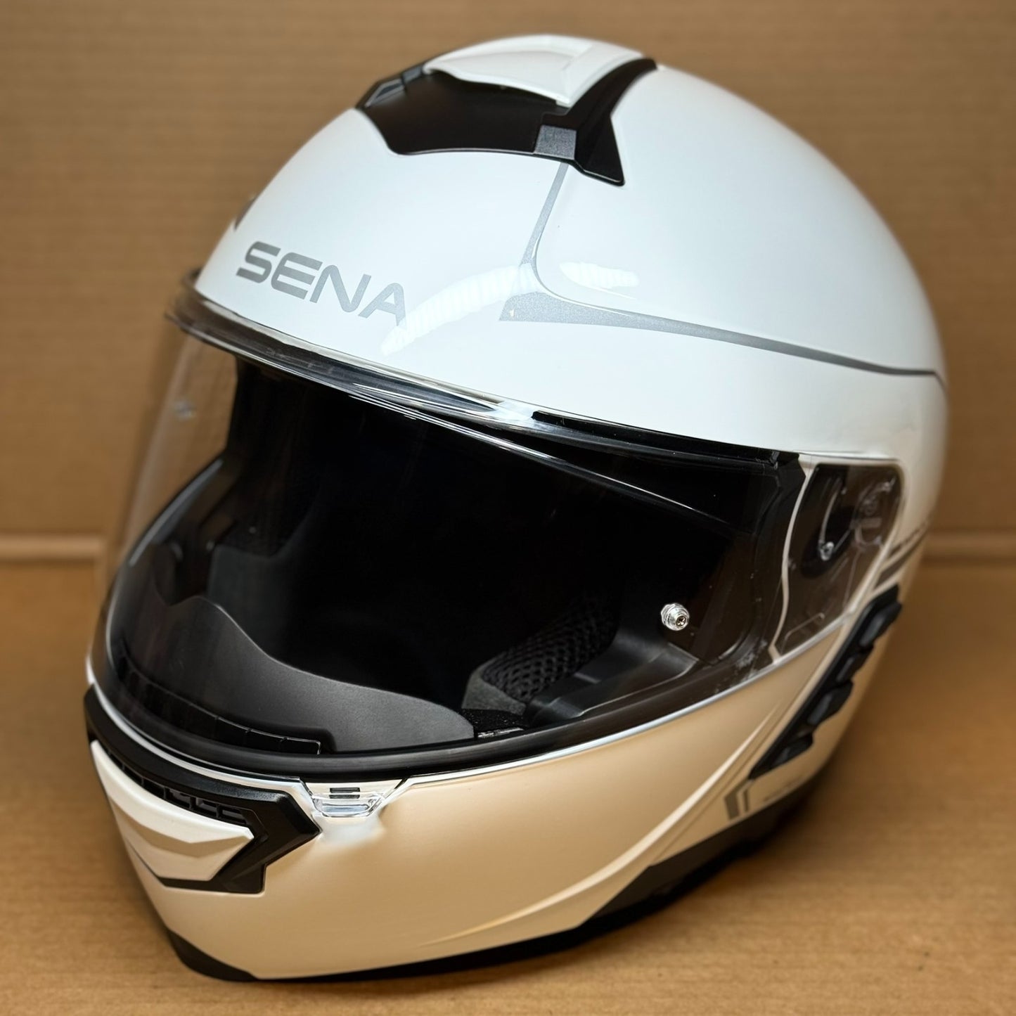 Sena Impulse Bluetooth Modular Motorcycle Helmet with Harman Kardon, White, Large