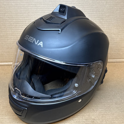 Sena Momentum INC Pro Bluetooth Camera Motorcycle Helmet, Matte Black, XL, Scratched