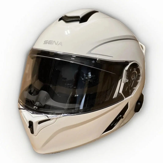 Sena Outrush Modular Flip-up Motorcycle Helmet Glossy White Bluetooth